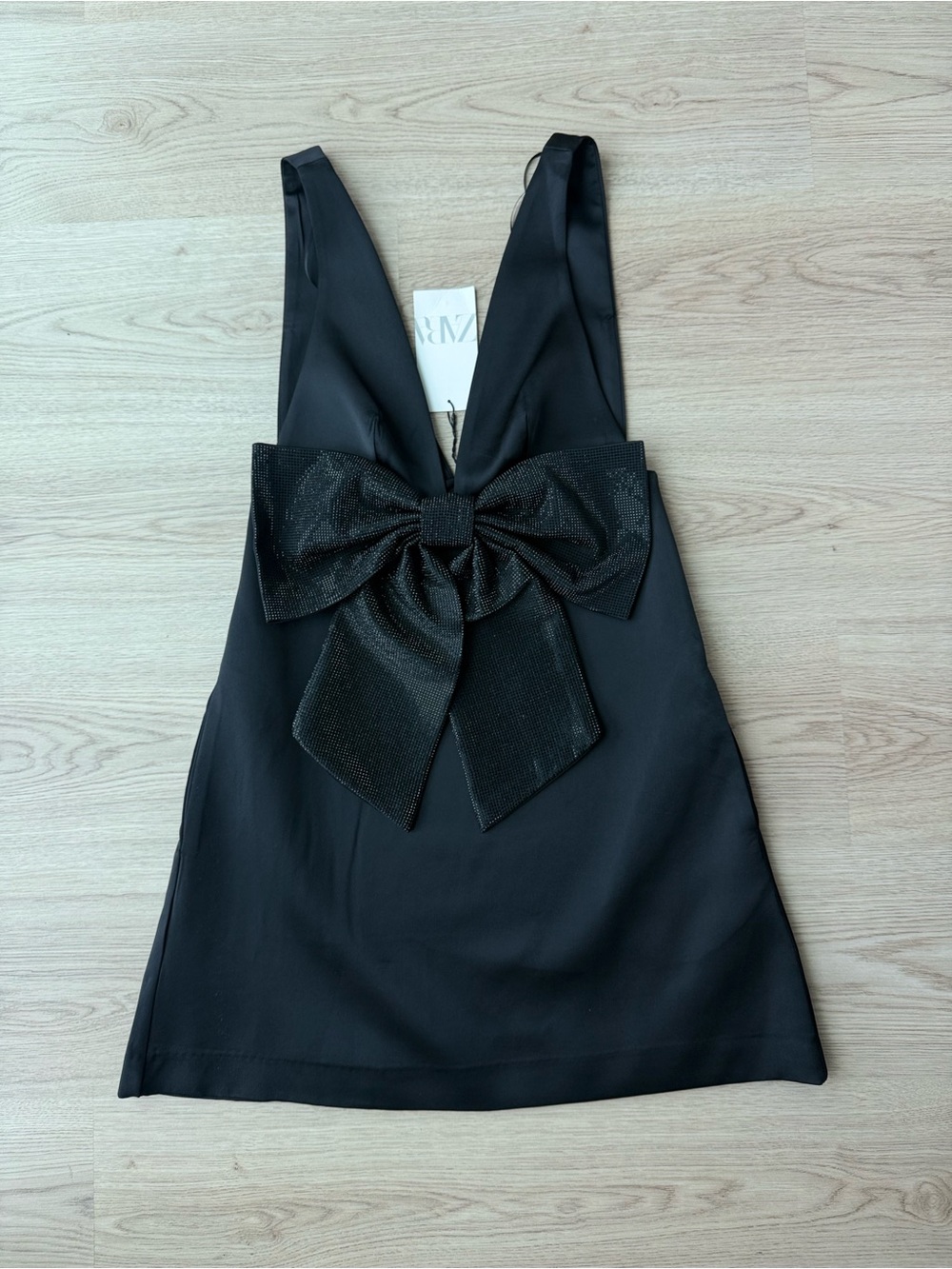 Zara Black Mini Dress with Statement Bow